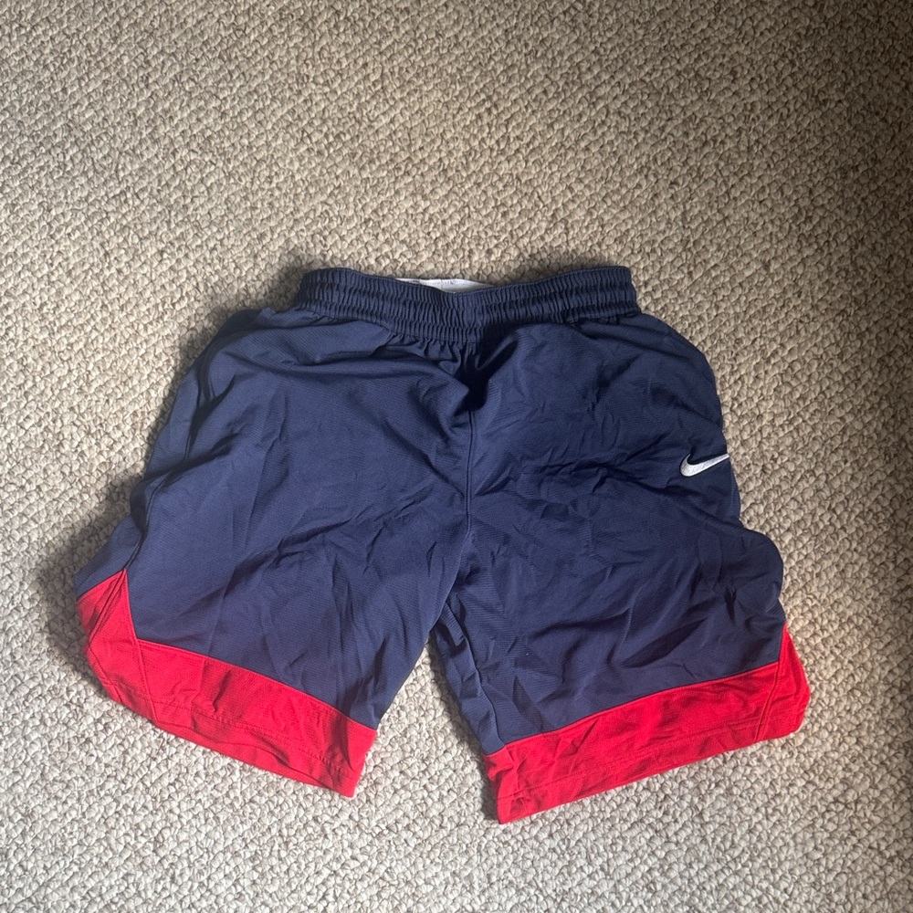 Nike Men's Navy and Red Athletic Shorts